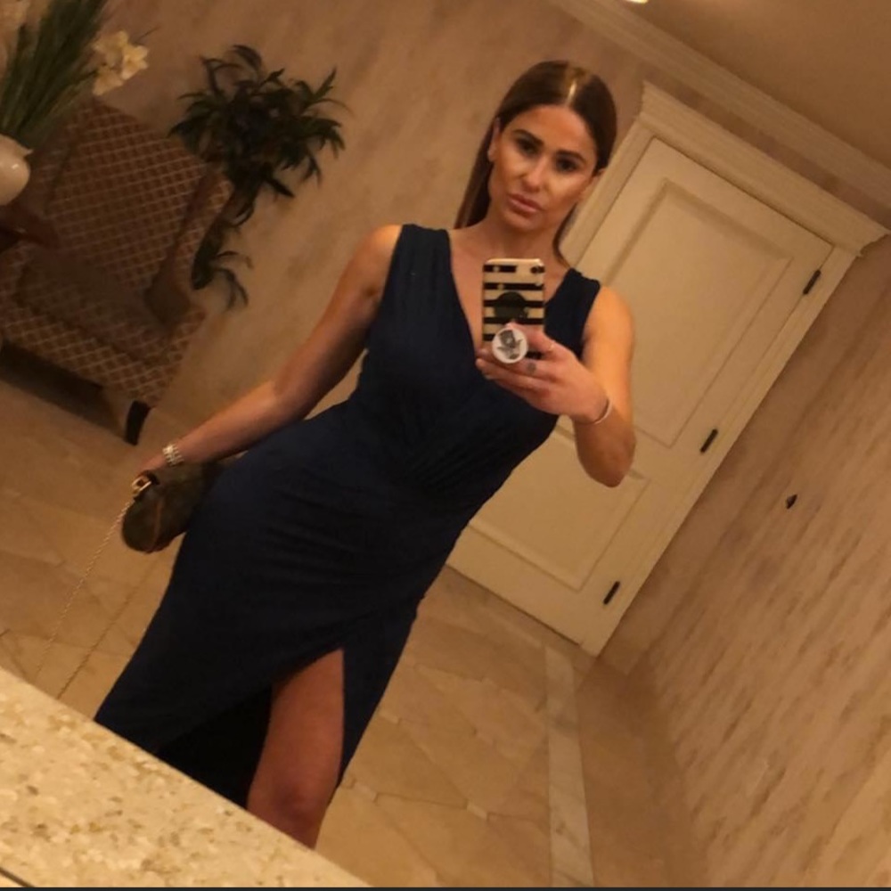 Fashion Nova Navy Nature Made Midi Dress